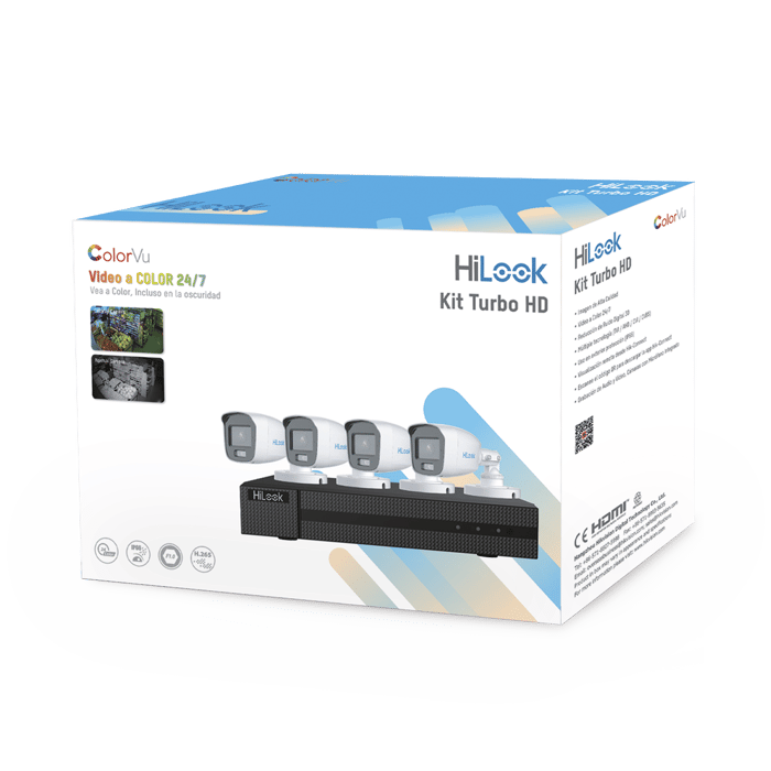 HL-1080-CV/A – Kit de Videovigilancia c/ 4 Cámaras ColorVU HiLook