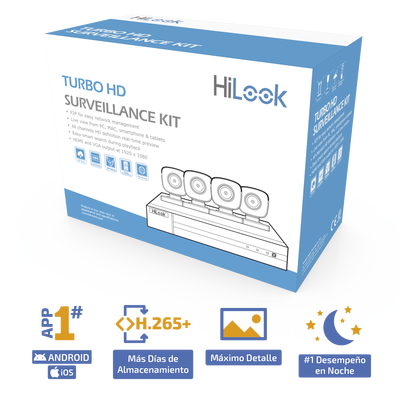 HL24LQKITSMB - KIT 4 Camaras Bala TurboHD 1080p HiLook