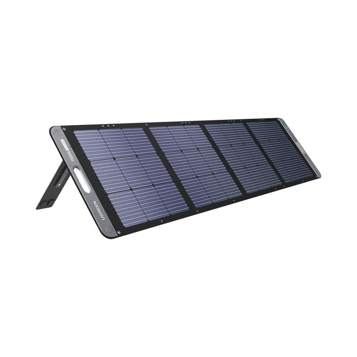 15114 UGREEN – Panel Solar Plegable 200W / Recomendado para el Power Station Portable de 1200W UGREEN / Alta Eficiencia de Conversión / Alineación Inteligente de la Luz Solar / Resistente Al Agua y Duradero / Incluye Cable XT60 Macho a Macho 2m.