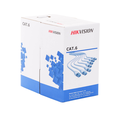 DS-1LN6-UE-WB HIKVISION - Bobina de Cable UTP de 305 m (1000 ft) Cat6 / 100% Cobre / Color Azul / Uso en Interior / PVC