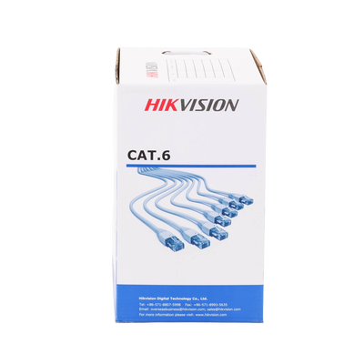 DS-1LN6-UE-WB HIKVISION - Bobina de Cable UTP de 305 m (1000 ft) Cat6 / 100% Cobre / Color Azul / Uso en Interior / PVC