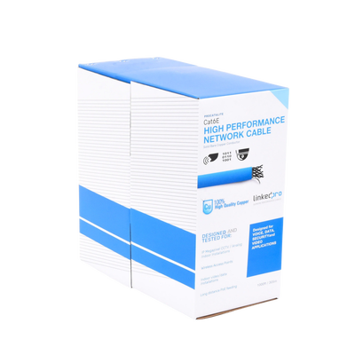 PRO-CAT-6-LITE  LINKEDPRO - Bobina de cable UTP de 305 metros Cat6, CM, 24 AWG, Alto Rendimiento, ETL, UL, color azul, super flexible