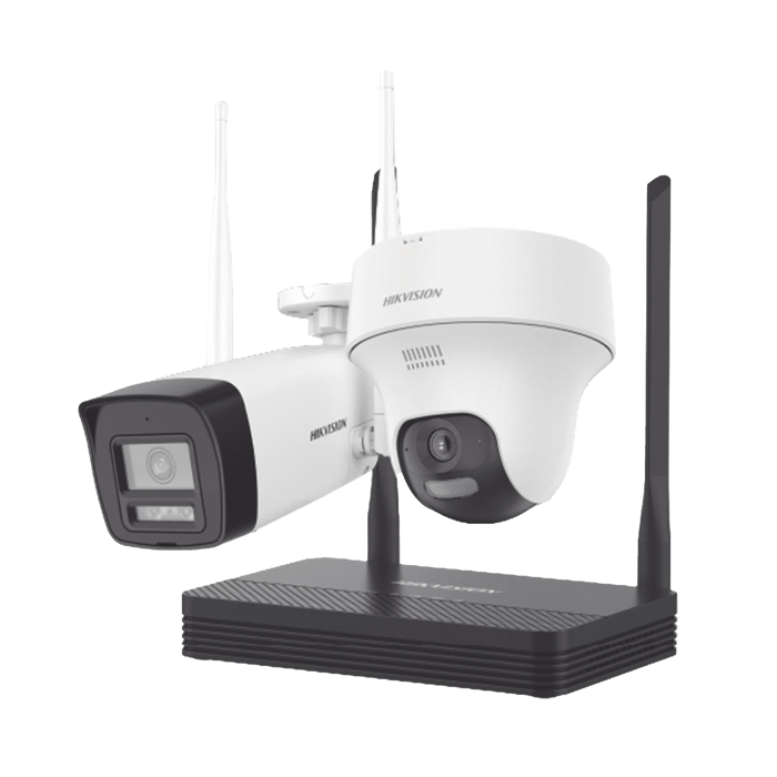 NKS422W02H – Kit IP Inalámbrico 2 Mpx / NVS 4 Canales / 2 Cámaras Hikvision