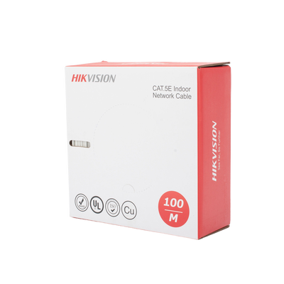 DS1LN5ES100  Bobina de Cable UTP 100 Mts / Cat 5E (24 AWG) / Color Blanco / HIKVISION