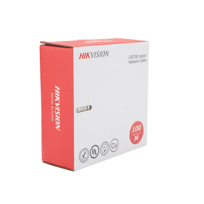 DS1LN5ES100  Bobina de Cable UTP 100 Mts / Cat 5E (24 AWG) / Color Blanco / HIKVISION