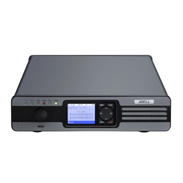 R5020-400 ABELL – Repetidor de Frecuencia Única / Rango de Frecuencia UHF 400-470 MHz / Capacidad 1600 Canales / Pantalla LCD IPS 2.0 pulgadas / Ligero 3.2 kg / Protocolo ETSI TDMA DMR / Alimentación AC-DC