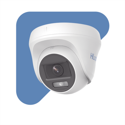 THCT129PS  HILOOK - Camara [ColorVu] con AUDIO POR COAXITRON /  Tipo Turret TURBOHD 1080p / Imagen a Color 24/7 / Lente 2.8 mm / Luz Blanca 20 mts / Uso Interior / Policarbonato