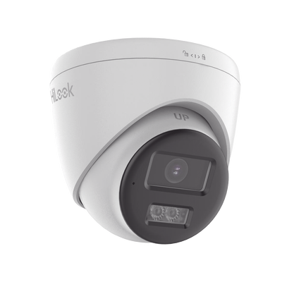THCT227LTS   HILOOK - Camara con [Audio Bidireccional + Dual Light + ColorVu] Turret TURBOHD 2 Megapixel (1080p) / Lente 2.8 mm / 40 mts IR EXIR + 40 mts Luz Blanca / Micrófono y Bocina Integrado / Exterior IP67 / dWDR